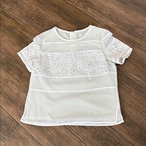 Peter Nygard white lace, lined top, size large